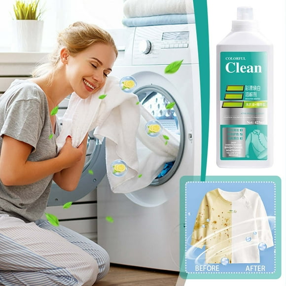 Xihbxyly Detergente Blanqueador de Color, Elimina El Amarilleo con Oxígeno Activo, Elimina Manchas y Abrillanta, Multifuncional para Todo Tipo de Ropa, Ropa de Cama y Ropa Deportiva, 425 Ml.