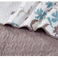thumbnail image 3 of All American Collection Juego de colcha reversible de 3 piezas con estampado floral, color marrón y turquesa, juego de colcha y funda de almohada, tamaño Full/Queen, 3 of 5