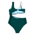 thumbnail image 2 of Traje de Baño Ocean Pacific para Mujer Tankini, Estilo Asimétrico, Tirante Ancho Verde Talla EG 2 Piezas, 2 of 4