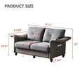 thumbnail image 3 of Direct Wicker Linen Fabric Faux Leather Sofa with Two Removable Storage Boxes Dark Grey - Loveseat, 3 of 5