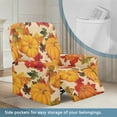 thumbnail image 3 of Xoenoiee Pumpkin Maple Leaves Print Recliner Chair Cover Stretch Sofa Slipcover Sofa Cover Thanksgiving Decoration 4-Pieces Furniture Protector Couch Cover with Elastic Bottom, 3 of 7