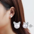 thumbnail image 1 of Nuevos pendientes de tuerca de corona de Plata de Ley 925 para mujer, accesorios de joyería exquisitos de alta calidad para novia, regalo de corazón, 1 of 2