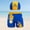 Blue-27, variant on Sentuca Kids Swimsuit Boys Swim Trunks and Swimming Cap Two Piece Swimwear Summer Beach Bathing Suit Size 9-10 Years
