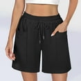 thumbnail image 2 of Taqqpue Women's High Waisted Athletic Running Shorts with Side Pockets,Workout Gym Sweat Shorts Casual Solid Color Drawstring Shorts with Pockets, 2 of 9