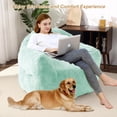 thumbnail image 2 of Puf Grande para Adultos - Sofá Tipo Bean Bag con Respaldo Integrado, Reposabrazos Cómodos y Relleno de Espuma de Alta Densidad - Color Verde Claro - 130 x 105 x 85 cm, 2 of 8