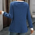 thumbnail image 5 of Lenpel Women's Tunic Tops Ribbed Knit Long Sleeve Crew Neck Color Block T Shirts Casual Tee Blouses Loose Lightweight Sweaters(Blue,Medium), 5 of 6