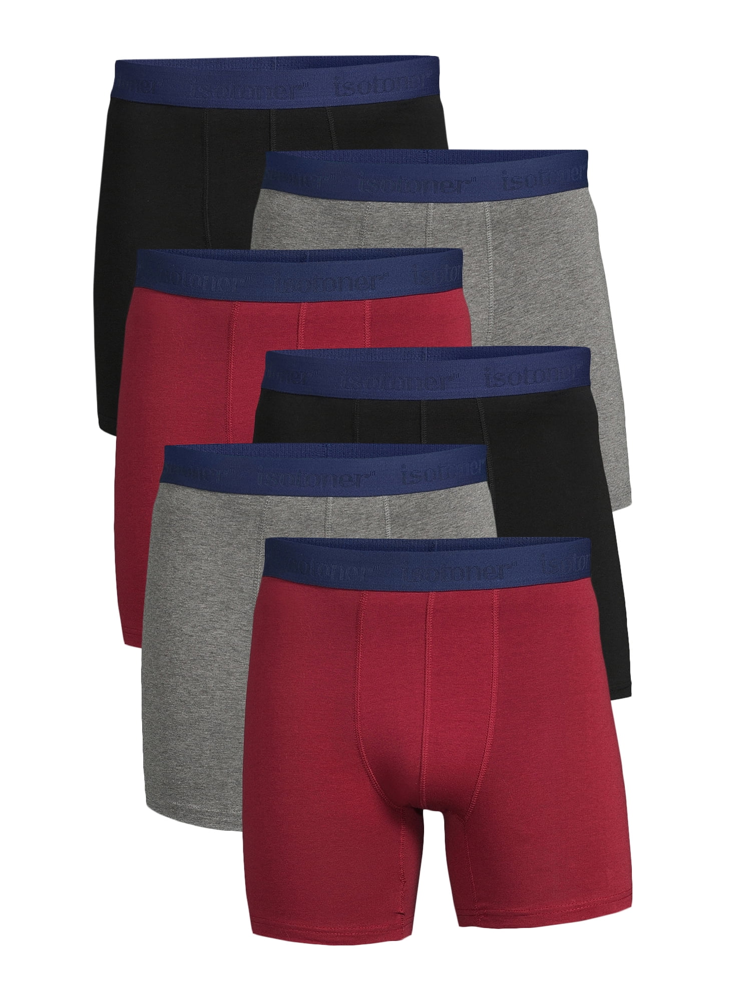 Istoner Men's Cotton Stretch Boxer Briefs, 6Pack