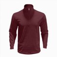 thumbnail image 4 of NOLDARES Men's Quarter Zip Pullover Long Sleeve Sweatshirt 1/4 Zip Golf Shirt Winter Fleece Lined Thermal Pullover,Wine,M, 4 of 4