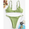 thumbnail image 4 of Bañador de bikini acanalado para mujer, bañador de dos piezas con tanga atrevida con junta tórica, talla S TUNC Sencillez, 4 of 5