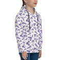 thumbnail image 3 of Fotbe Lavender Flowers Pattern Youth Pullover Hooded Sweatshirt, Boys Hoodie, Kangaroo Pocket Hoodie for Kids Girls -Small, 3 of 6