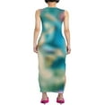 thumbnail image 4 of EIMELI Robe Longue d'Été pour Femmes Col Rond Imprimé Teinture sur Nœuds Robe Ajustée Fendue sur le Côté Robe Moulante Sans Manches Style D m, 4 of 5