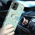 thumbnail image 3 of For Motorola Moto G 5G 2024 Splendid Glitter with Diamonds All Around Edges Ring Stand Case Cover - Teal, 3 of 4