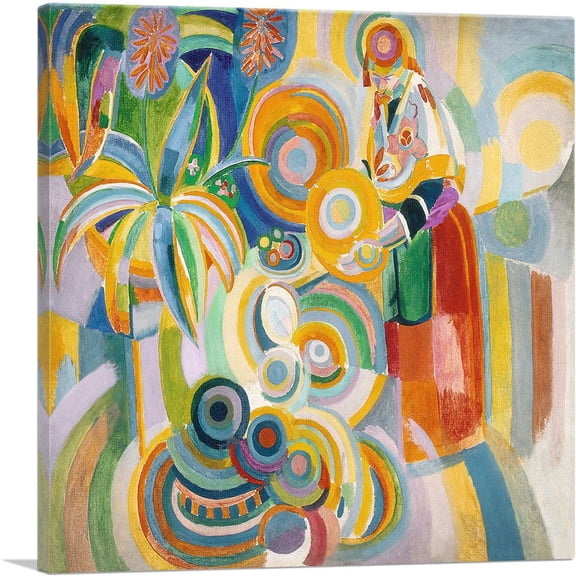 ARTCANVAS Tall Portuguese Woman 1916 Canvas Art Print by Robert Delaunay - Size: 18" x 18" (0.75" Deep)
