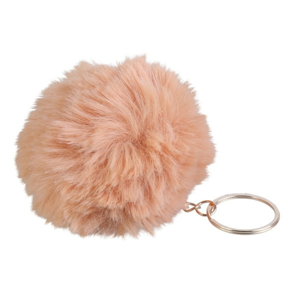 Yokua Pom Poms Keychain Fluffy Artificial Faux Fur Puff Ball Keyring Car Bag Charm