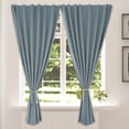 thumbnail image 6 of Outdoor Curtains for Patio & Gazebo, 2-Panel Sun Blocking Windproof Drapes, Sticky Top & Back Tab for Easy No-Drill Installation, Cloth Blackout Drapery, Black Window Curtains, 6 of 9