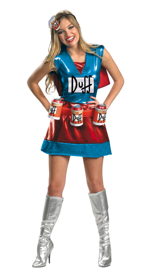 Simpsons Duffwoman Deluxe Women's Halloween Fancy-Dress Costume for ...