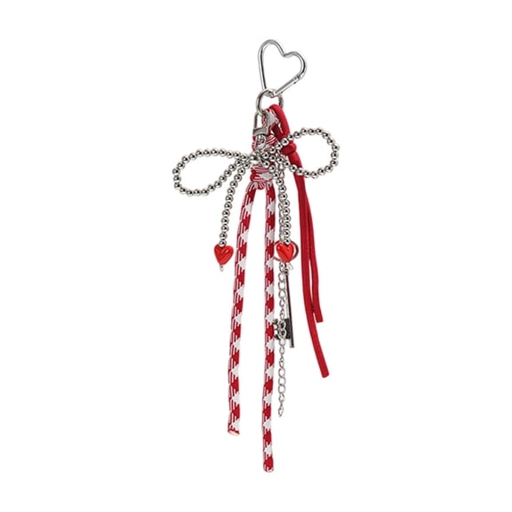 PuSpu Valentine's Day Decoration Red Bow Miu Bag Accessories Car Keychain