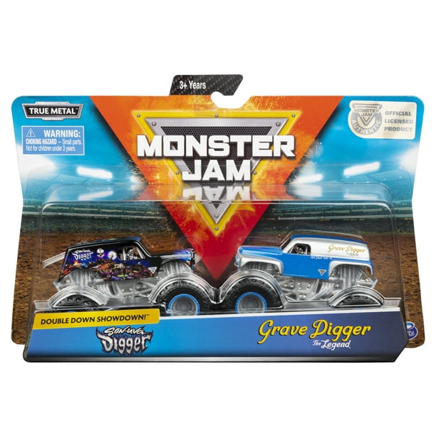 Monster Jam, Official Son-uva Digger vs. Grave Digger Die-Cast Monster  Trucks, 1:64 Scale, 2 Pack