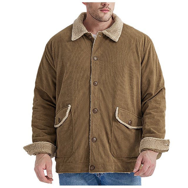 JHLZHS Softshell Jacket Men Men Solid Color Lamb Wool Button Cardigan with Thick Collar Casual Business Fashionable Comfortable and Warm Jacket Work Jacket for Men 917