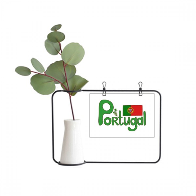 Portugal national flag patrón verde Marco De Metal Florero De Cerámica Decoración