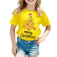 thumbnail image 4 of Ulanda Toddler Christmas Shirts Girls Boys Christmas Tree Cake T Shirt Kids Xmas Tee Short Sleeve Tops (Yellow, 11-12 Years), 4 of 6