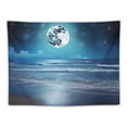 thumbnail image 5 of ONETECH  Ocean Tapestry for Wall Decor,Full Moon Blue Sea Beach Tapestries,Starry Night Sky Wall Hanging Blanket for Bedroom Living Room Dorm Party Decorations, 5 of 7