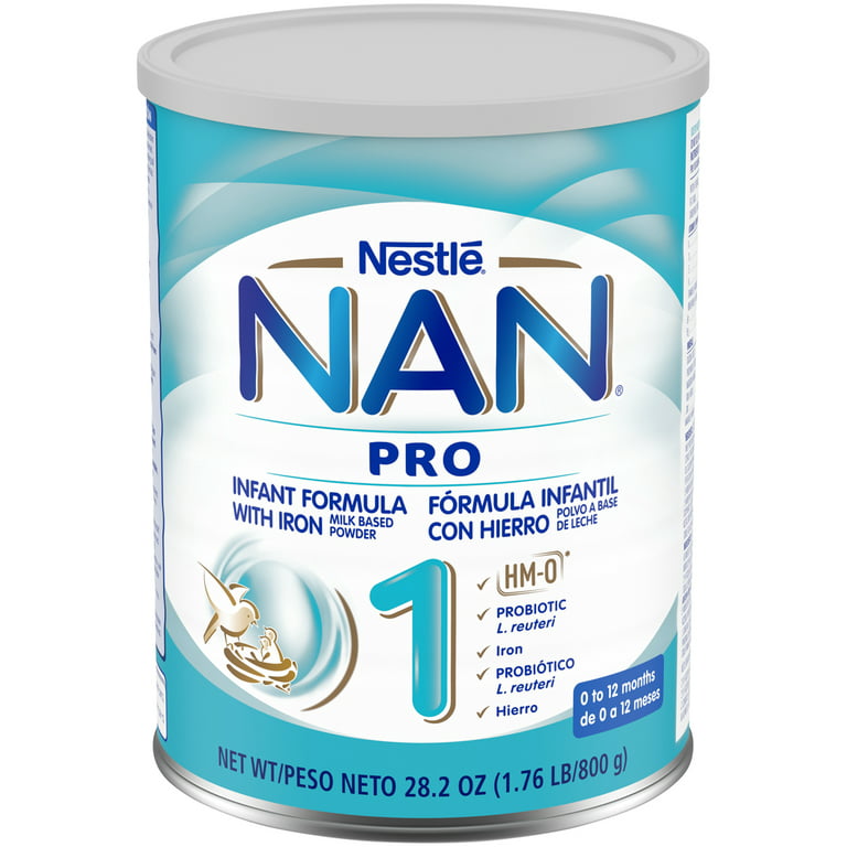 Nestlé NAN Pro 1 Powder Infant Formula, 28.2 oz, Can, (Pack of 6), Iron 