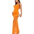 thumbnail image 3 of Coduop Women Ruffle Bodycon Long Dress Spaghetti Strap Solid Color Party Dress Summer Mesh Dress, 3 of 6