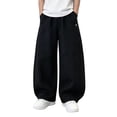 thumbnail image 2 of Bixock Fall Cotton Sweatpants for Boys High Waist Straight Leg with Side Pockets Kids Solid Color Loose Casual Wide Leg Trousers Comfortable Workout Activewear Boys Clothings Size 9-10Years, 2 of 6
