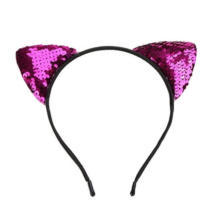 Ears Sequin Cat Outtop Women Sequin Cat Ear Head Chain Jewelry Piece Hair Band Holiday Head Headband ()