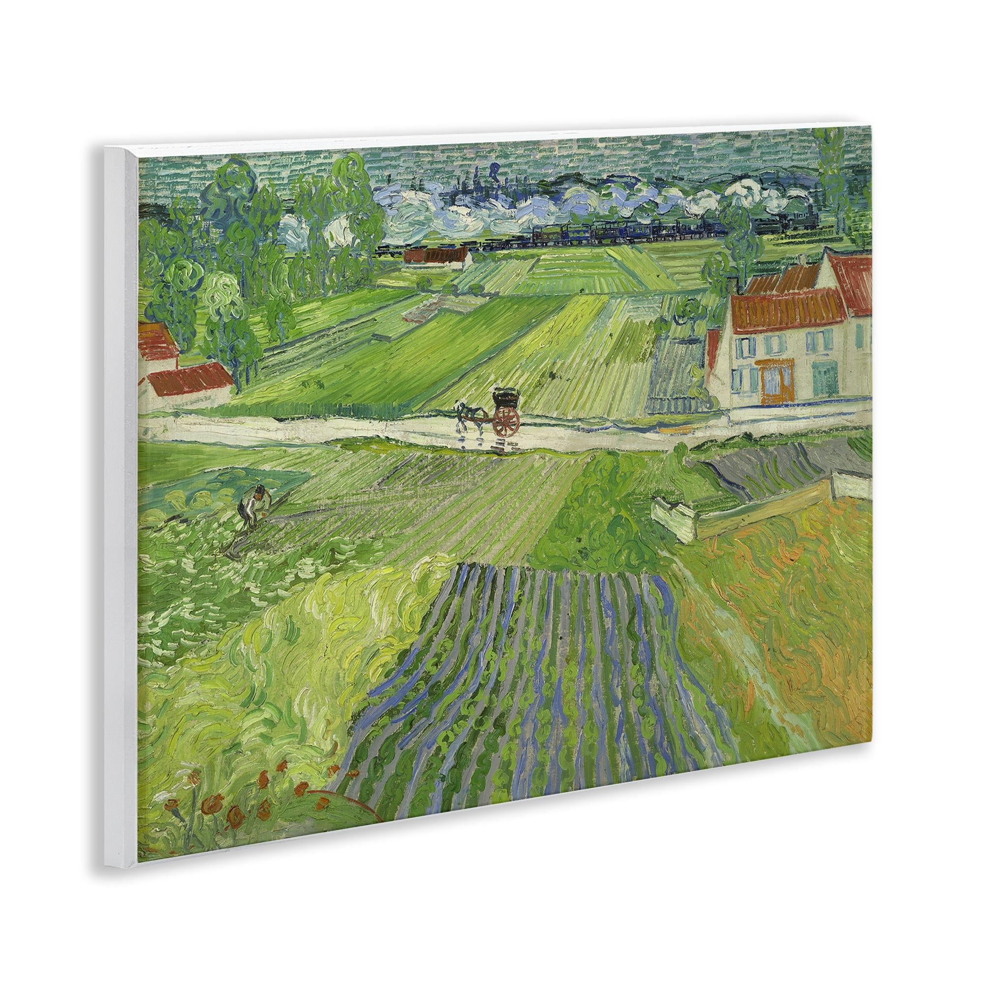 Stupell Industries Van Gogh Carriage & Train Landscape Landscape & Nature Painting Unframed Art Print Wall Art, 14 x 11