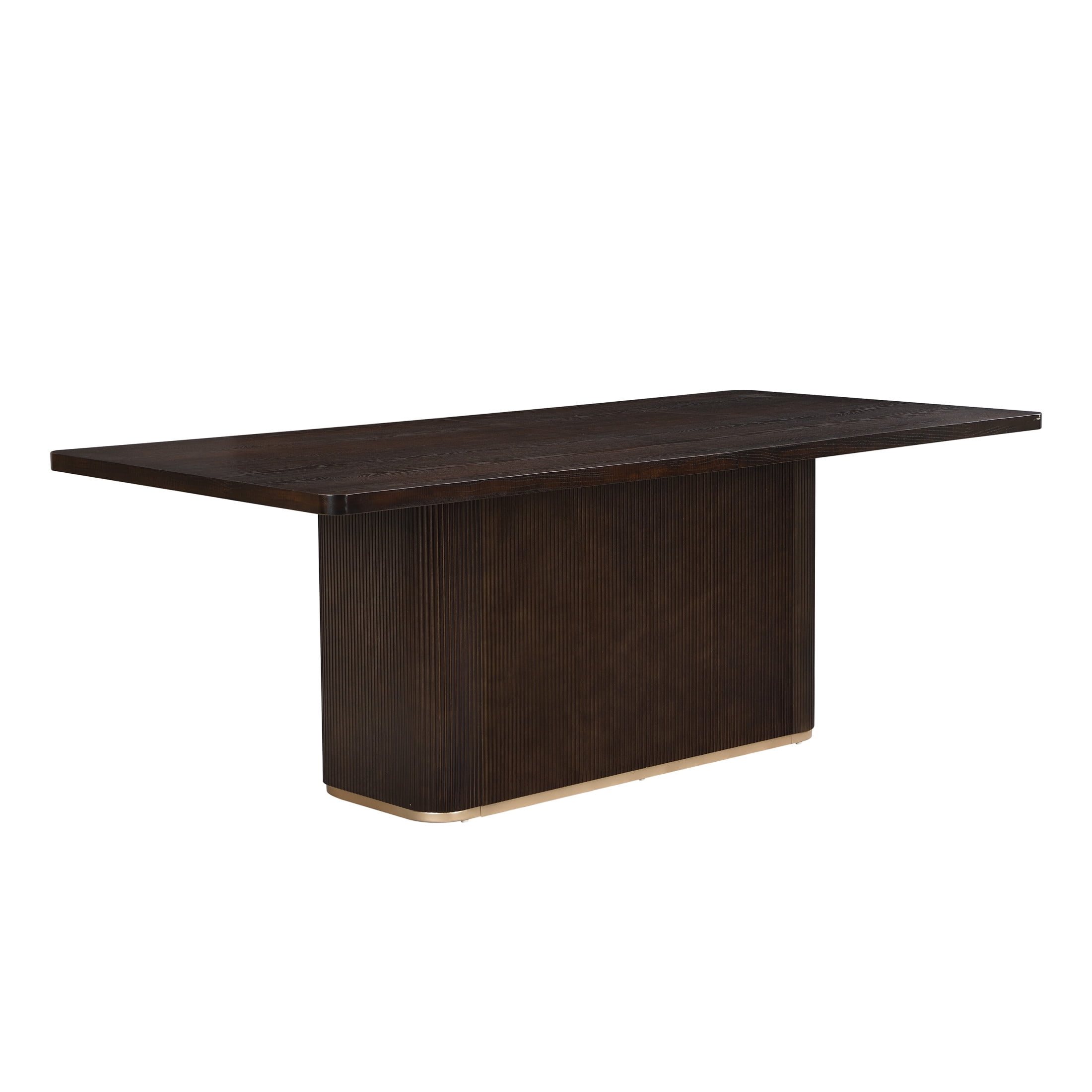 Christopher Knight Home 84" Rectangular Wood Dining Table for 6-8 people with Solid Pillar Base, Dark Brown