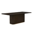 thumbnail image 3 of Christopher Knight Home 84" Rectangular Wood Dining Table for 6-8 people with Solid Pillar Base, Dark Brown, 3 of 8