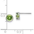 thumbnail image 4 of 14K White Gold 5mm Bezel Peridot Stud Earrings (5 X 5) Made In India xbe260, 4 of 5