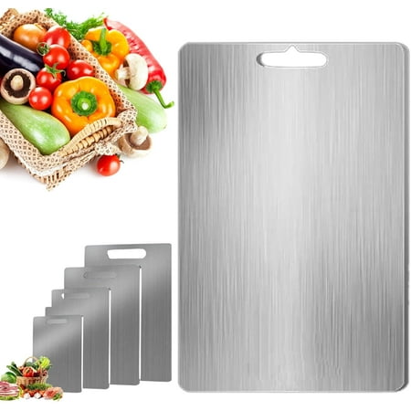 

Yamato Cutting Board Yamato Pure Titanium Cutting Board for Kitchen Double-Sided Food Grade Meat Cutting Board with Scratch Titanium Cutting Boards for Kitchen (18.11x11.81in)