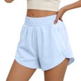 thumbnail image 6 of JUUNthy Womens Active Shorts, Elastic Waist Qucik Dry Zipper Pockets Running Athletic Workout Shorts Gray XL, 6 of 8