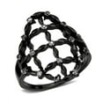 thumbnail image 1 of IP Black Stainless Steel Ring with AAA Grade CZ, Clear - Size 5, 1 of 1