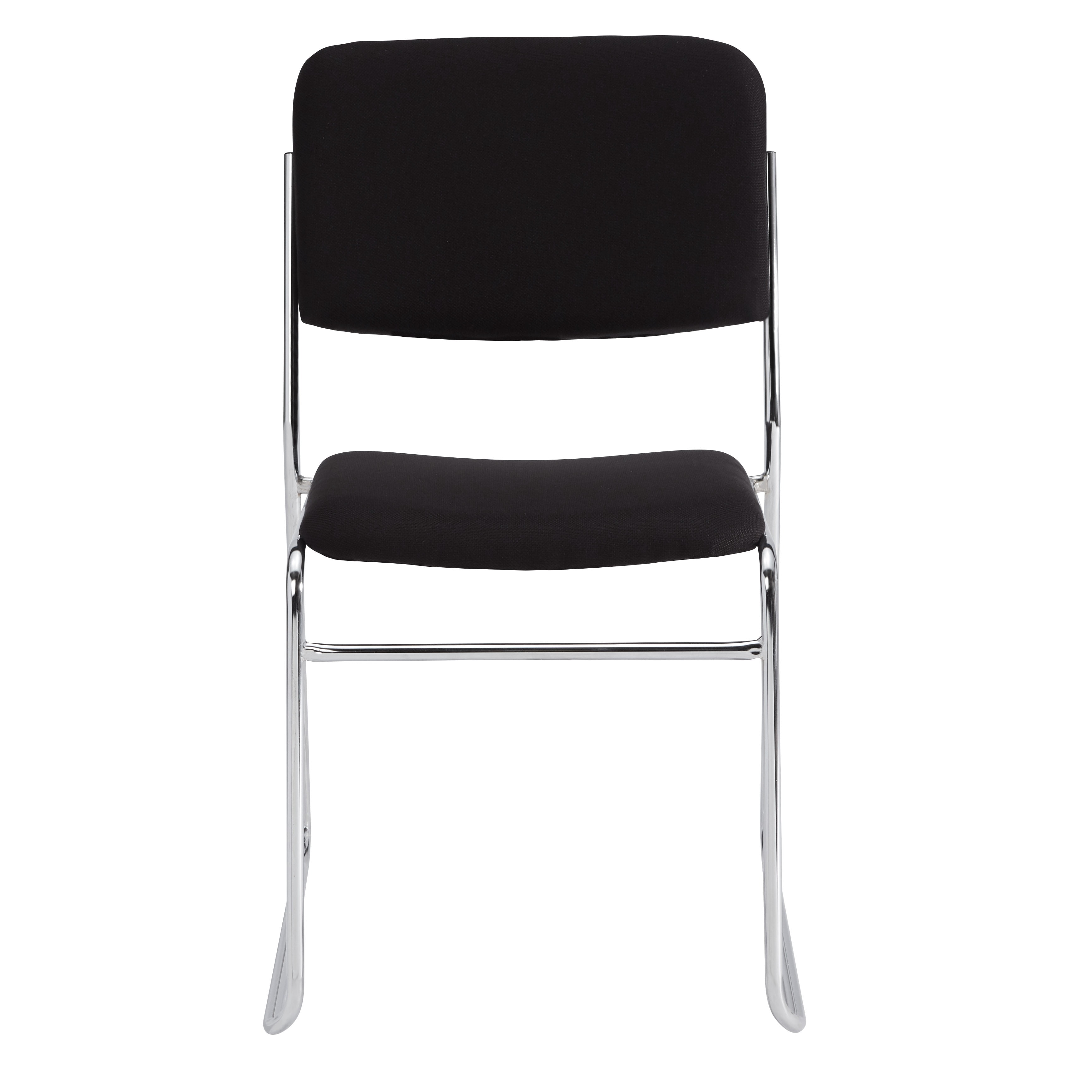 (4 Pack) NPS® 8600 Series Fabric Padded Signature Stack Chair, Ebony Black