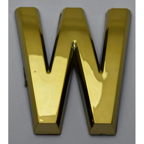 1 PCS - Apartment Number Sign/Mailbox Number Sign, Door Number Sign. Letter W Gold (Gold, 3D, Size 2.75 x 1.75, Comes with Double Sided Tape)- The Maple line
