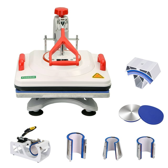 INTBUYING High Match 8 In1 Heat Press Upgraded Multifunctional Professional Digital Heat Press Machine 110V 1000W for Printing T Shirts Hat Mug Cap Plate White