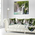 thumbnail image 3 of Designart Krka Waterfall Landscape - Abstract Throw Pillow - 18x18, 3 of 5