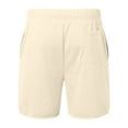 thumbnail image 5 of BUWTTER Mens Shorts Casual Summer Loose Fit Washed Hem Comfortable Breathable Home Relaxed Beige Shorts XL, 5 of 5