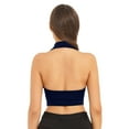 thumbnail image 2 of Miutii Women's Halterneck Waistcoat Cropped Backless Button Down Y2K Tuxedo Vest Navy Blue XXL, 2 of 9