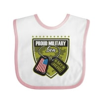 Inktastic Proud Military Son Boys Camo Flag Boys Baby Bib