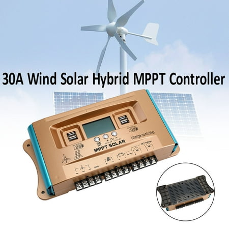 

30A-100A MPPT AUTO Dual USB Wind Solar Hybrid Charge Controller Charger 12V-60V