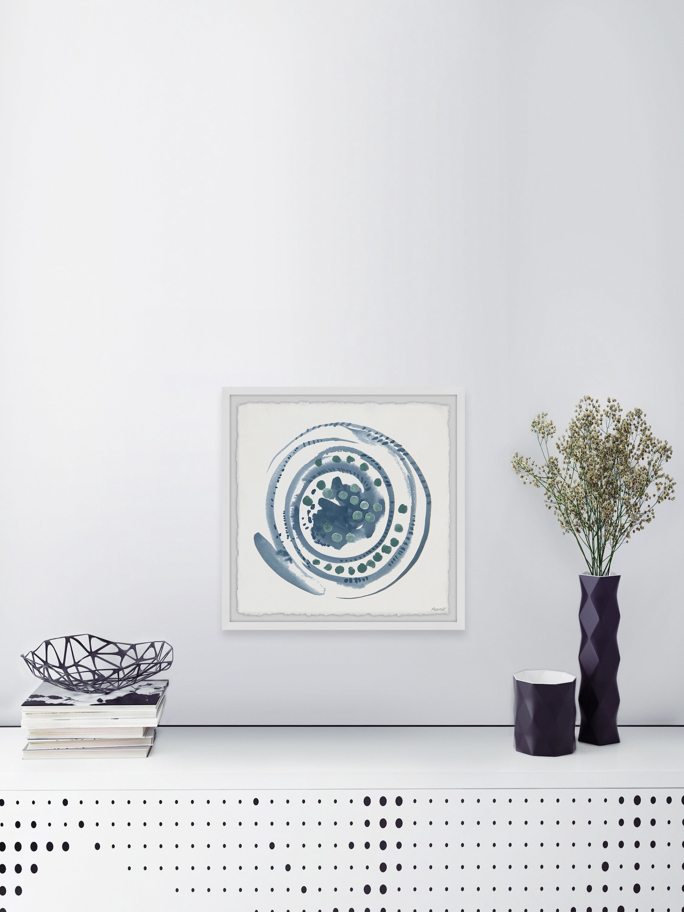 Marmont Hill Swirl of Blue Framed Wall Art