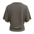 thumbnail image 4 of XIYON Tops For Women 2026 Fashion T Shirt Crew Neck Casual Loose Fit Cropped Tee With Irregular Hem And Waist Tie Streetwear Basic Top Classic 2026 Vacation Fashion Clothes, 4 of 5