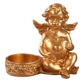 thumbnail image 4 of Portavelas con forma de ángel, color dorado, para cocina y decoración de granja. 10 cm x 7 cm x 10 cm, 4 of 9