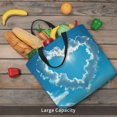thumbnail image 5 of Honeii Heart Shaped Cloud Print Tote Bag, Reusable Grocery Shopping Bag,Shoulder Bag with Inner Pocket, 5 of 7