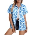 thumbnail image 2 of Mutghys Beach Shirts for Women Fashion Prints Lapel Hawaiian Button Up Shirts Breathable Refreshing Relaxed Beach Travel Pool Party Casual Shirts, 2 of 7